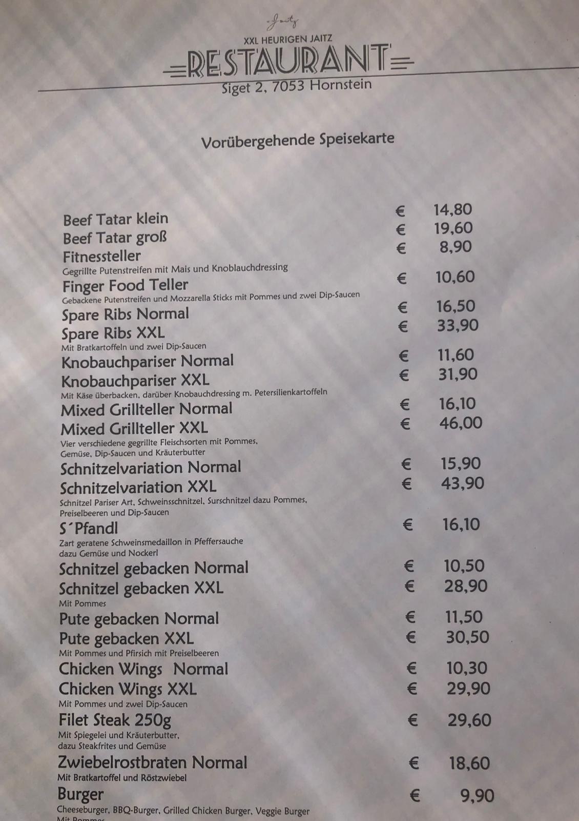 Speisekarte FB