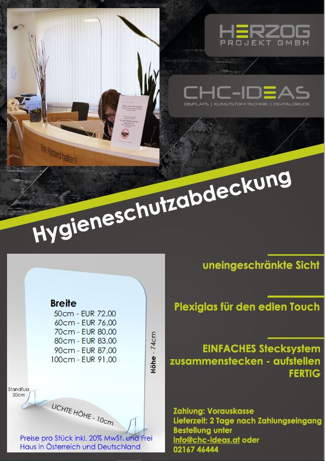 HYGIENESCHUTZ gegen SPUCKEN und NIESSEN Preisliste ab 09042020