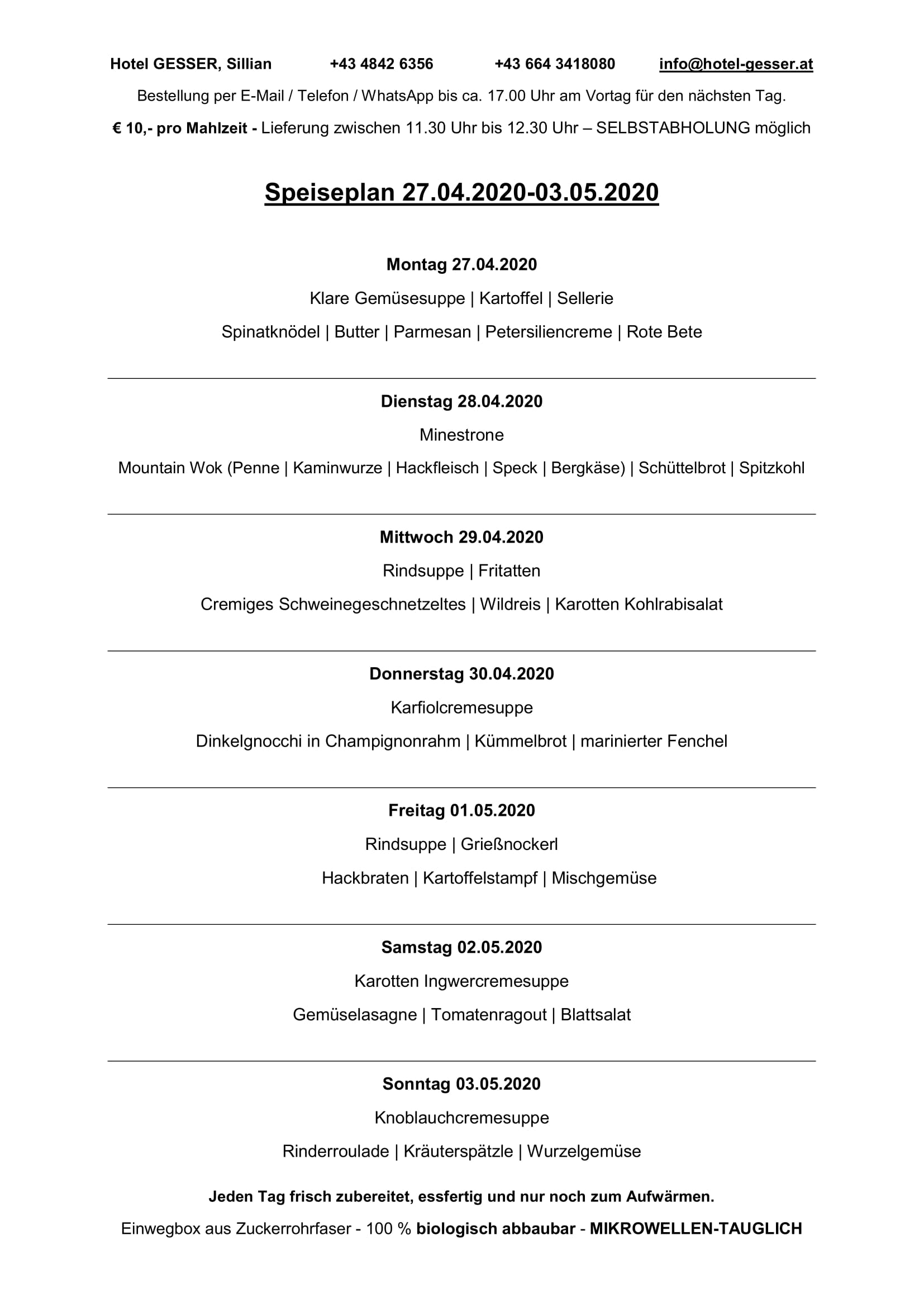 Speiseplan 27.04.2020-03.05.2020